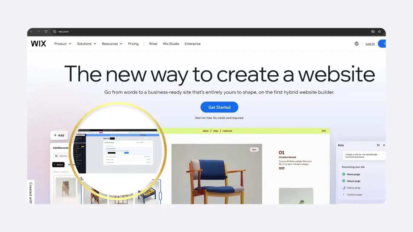 Beginner creating a professional website using Wix editor dashboard