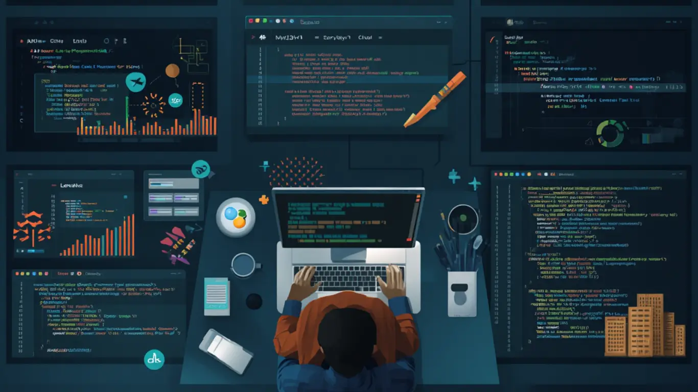 Developer organizing project structure and writing clean code