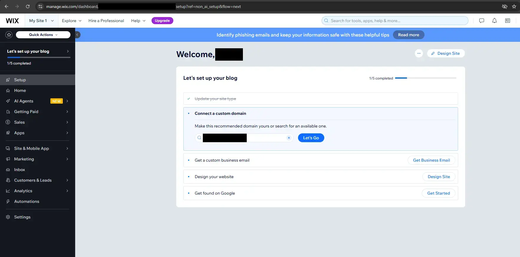 Editing a website using the Wix drag and drop editor