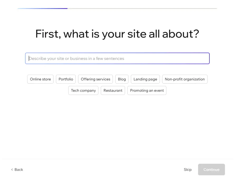 Professional website templates available on Wix